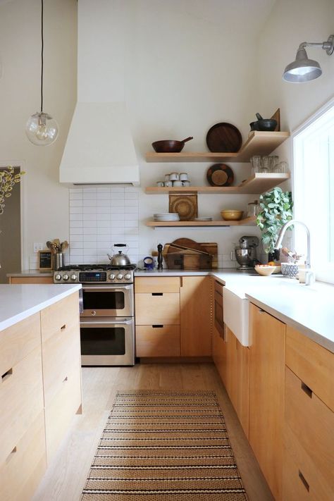 Before and After: A Kitchen and Dining Room Swap Places in This Home Renovation #kitchenrenovation #renovation #portland #kitchen Kitchen 2025, Natural Wood Kitchen Cabinets, Island Kitchens, Natural Wood Kitchen, Rental Ideas, Kitchens Ideas, Bathroom Layouts, Decorating Kitchen, Neutral Kitchen