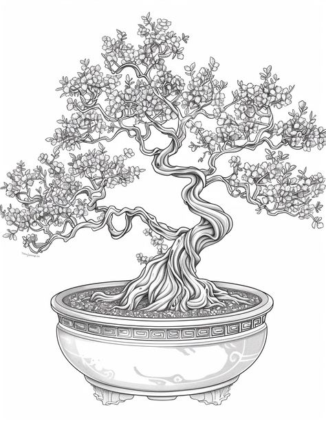 Midjourney Feed Bonsai Tattoo, Tree Drawings, Tree Drawing, Art Ink, Bonsai Tree, Calligraphy Art, Japanese Art, Drawing Ideas, Pen And Ink