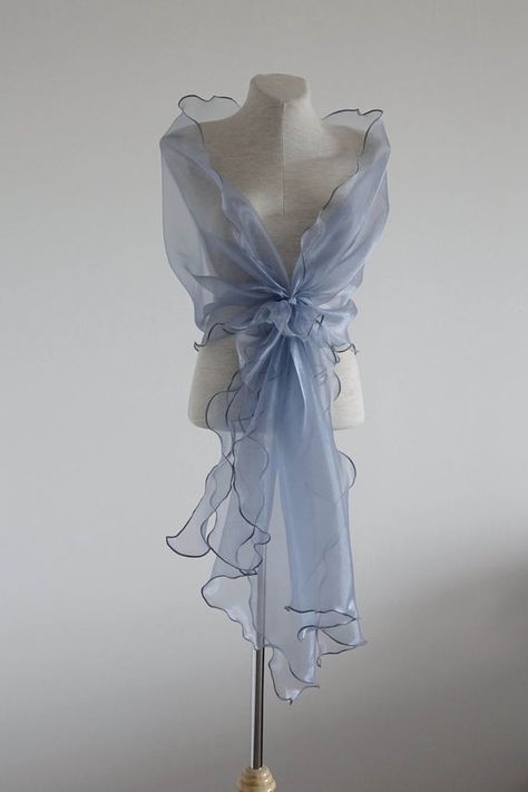 Organza Shawl, Bride Shawl, Tulle Wedding Skirt, Tutu Skirt Women, Womens Tulle Skirt, Tea Length Tulle, White Tulle Skirt, Bridesmaid Shawl, Blue Organza