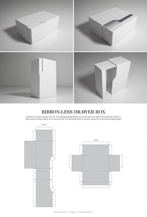 Ribbon-Less Drawer Box – FREE resource for structural packaging design dielines Unique Packaging Box, Origami Kutu, Packaging Dielines, Packaging Template Design, Packaging Diy, Graphisches Design, Packaging Template, Origami Box, Unique Packaging