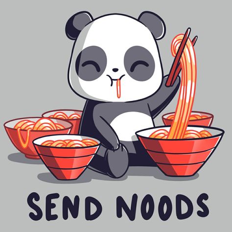 Cute Panda Cartoon, Send Noods, Cute Animal Quotes, Nerdy Shirts, Red Pandas, Kawaii Panda, Cute Puns, Panda Art, Cute Panda Wallpaper