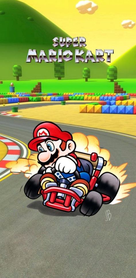 Mario Wallpaper, Mario All Stars, Super Mario Kart, Super Mario Art, 80s Cartoon, Mario Art, Mario And Luigi, Mario Kart, Super Nintendo