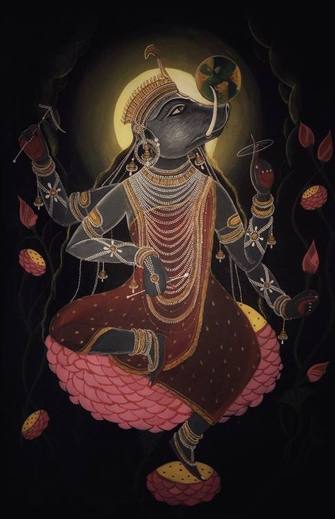 Varahi Matha, Varahi Devi, Varahi Amman, Aadi Shakti, Saraswati Goddess, God Artwork, Durga Painting, Indian God, Shakti Goddess