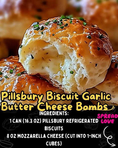 Pillsbury Biscuit Garlic Butter Cheese Bombs Pilsbury Biscuit Garlic Butter Cheese, Mozzarella Stuffed Biscuits, Mozzarella Biscuit Balls, Pillsbury Biscuit Garlic Bread, Biscuit Cheese Balls, Garlic Biscuits Canned, Pillsbury Biscuit Garlic Butter Cheese, Pilsbury Buiscits Recipes, Things To Make With Pillsbury Biscuits