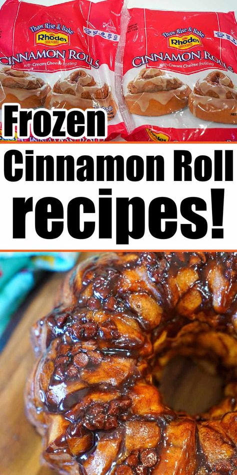 Best frozen cinnamon rolls recipe is here! How to make chocolate or a basic easy monkey bread with frozen Rhodes cinnamon rolls you'll love. Cinnamon Roll Monkey Bread Crockpot, Rhodes Sweet Rolls, Rhodes Cinnamon Rolls Monkey Bread, Best Frozen Cinnamon Rolls, Cinnamon Buns From Frozen Bread Dough, Frozen Cinnamon Rolls With Pudding, Rhodes Frozen Dinner Rolls Recipes, Rhodes Cinnamon Rolls Sticky Buns, Monkey Bread Using Rhodes Rolls