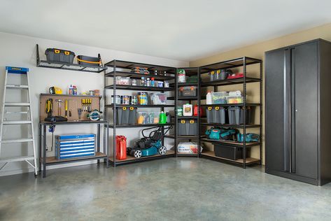 Garage Wall Shelving, Garage Organisation, Diy Toy Storage, Tool Storage Cabinets, Garage Storage Racks, Garage Organization Diy, Garage Remodel, Garage Organize, Shelving Design