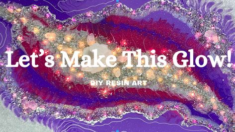 Glow Art Tutorial, Resin Art Tutorial, Free Form Geode Resin, Pink Geode Resin Art, Resin Geode Art With Crystals, Black And Gold Geode Resin Art, Purple Geode Resin Art, Agate Art, Glow Art