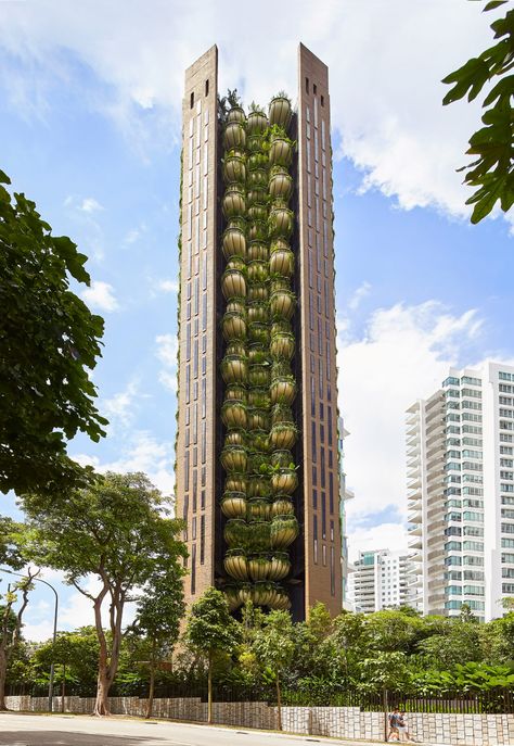 Heatherwick Studio's EDEN skyscraper has plant-filled balconies Heatherwick Studio, Biophilic Architecture, Thomas Heatherwick, High Rise Apartments, Green Architecture, Green Landscape, London Design, Green Building, Residential Building