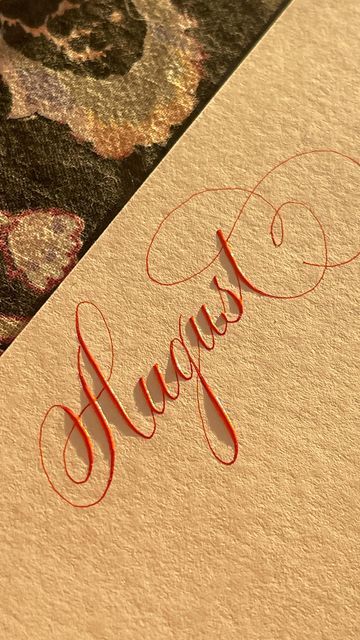 August In Calligraphy, August Calligraphy, Calendar Designs, Calligraphy Video, Hello August, Copperplate Calligraphy, Calligraphy Practice, Oddly Satisfying Videos, Wedding Calligraphy