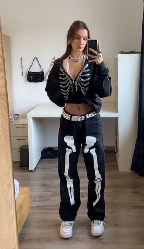 Skeleton Themed Outfit, Skeleton Inspired Outfit, Skeleton Jacket Outfit, Skeleton Pants Outfit, Skeleton Costume Women, Skeleton Pants, Skeleton Outfit, Skeleton Clothes, Y2k Outfits Men