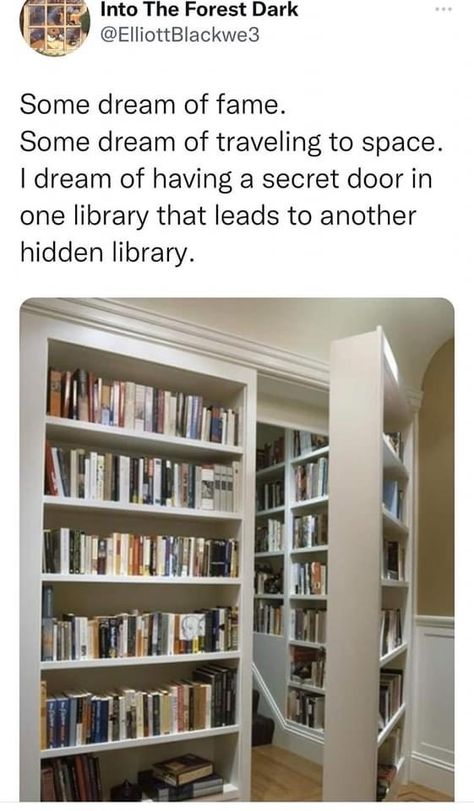 Hidden Library, Murphy Door, Home Library Design, Book Room, Dream House Rooms, Home Libraries, Secret Rooms, Dream Room Inspiration, Room Makeover Inspiration