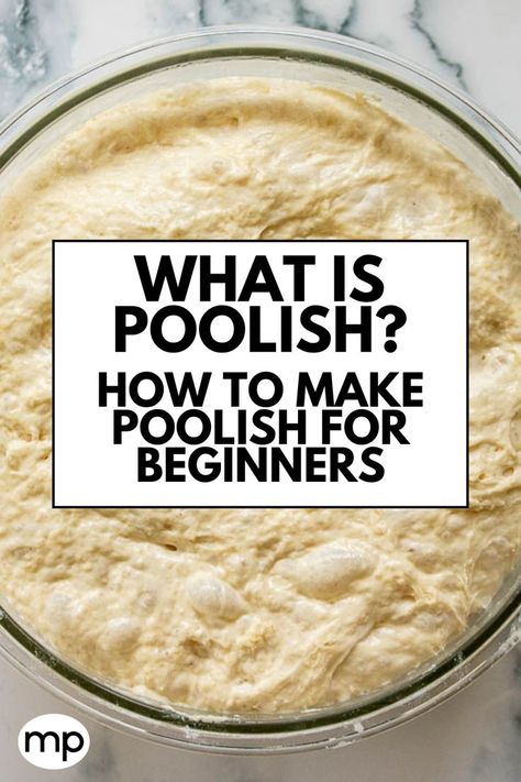 A poolish starter. Starter For Bread, Poolish Starter, First Bread Recipe, How To Bake Bread, Einkorn Recipes, Dough Starter, Culinary Cooking, Homemade Scones, Bake Bread