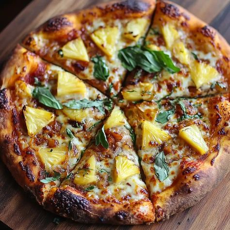 Delicious pineapple pizza recipe with the perfect blend of sweet pineapple and savory toppings. Learn how to make this popular pizza at home. Pizzas Aesthetic, Pizza With Pineapple, Pizza Pineapple, Pineapple Pizza Recipes, Escarole Soup, Melissa Foster, College Food, Fried Chicken And Waffles, Pizza At Home