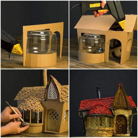 Fairy Castle Diy, Fairy Houses How To Make A, How To Make A Fairy House, Fairy Doors Diy How To Make, Gnome House Diy, Fairy House Diy How To Make A, Fairy Crafts For Adults, Fairy House Windows, Fairy House Interior