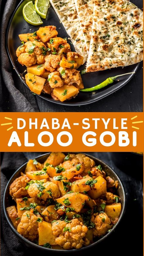 Whip up a quick and healthy Aloo Gobi tonight with our easy recipe. This vegan and gluten-free cauliflower and potato curry is perfect for a nutritious weeknight meal, combining robust Indian flavors with fresh vegetables. Ready in under 30 minutes, whether in an Instant Pot or on the stove, this dish is ideal for those who love Indian food but need a speedy and satisfying dinner option. Aloo Recipes Indian, Gobi Recipes Indian, Curry Cauliflower Recipes, Cauliflower And Potato Recipes, Cauliflower Indian Recipes, Indian Side Dishes Vegetable, Instant Pot Recipes Indian, Cauliflower Curry Recipes, Cauliflower Recipes Indian