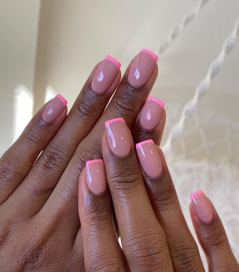 Short Classy Nails, Pink Tips, Classy Nail Designs, French Manicure Nails, Aesthetic Nails, Girly Acrylic Nails, Work Nails, French Tip Acrylic Nails, Casual Nails