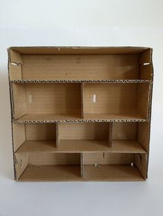 Barbie Furniture Diy Homemade, Cardboard Cabinet, Cardboard Crafts Decoration, Diy Floating Shelves, Cardboard Organizer, Cardboard Dollhouse, Diy Barbie House, Cardboard Crafts Diy, Cardboard Box Crafts