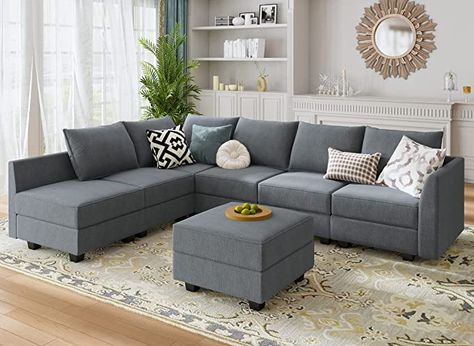 Corner Sofa With Storage, L Shaped Sofa Designs, Sectional Sofa With Storage, U Shaped Couch, Ottoman Fabric, Living Room Furniture Styles, Couch With Chaise, Sofa With Storage, Modular Couch