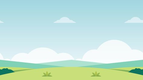 Blue Sky In The Grassfield Simple Looping Animation Blank Cartoon Landscape Video Background Animation Sky Background, Simple Animation Background, Sky Animation, Loop Background, Cartoon Landscape, Looping Animation, Kids Background, Plains Background, The Blue Sky