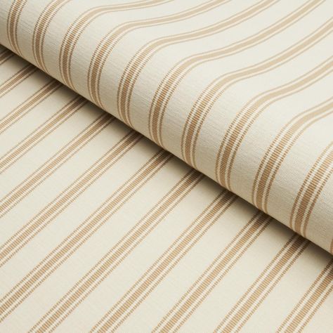 Marquet Ticking Stripe - Sand Fabrics | Schumacher Ticking Stripe Fabric, India Country, Stripe Fabric, New Traditional, Ticking Stripe, Striped Fabrics, Ticks, Window Treatments, Mattress