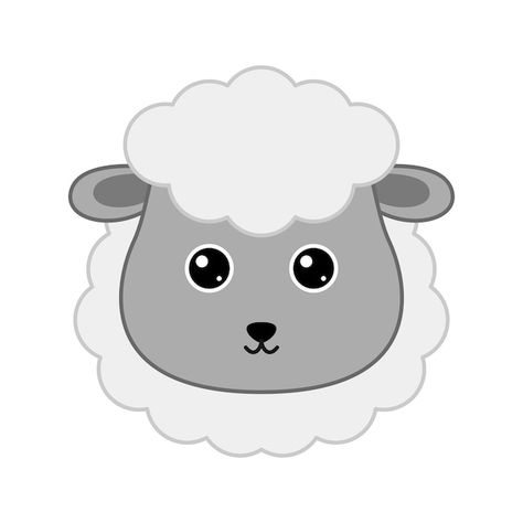 Cute sheep face isolated on white backgr... | Premium Vector #Freepik #vector #animal-mascot #happy-animals #cute-sheep #animal-character Cartoon Sheep Face, Sheep Face Template, Sheep Drawing, Sheep Face, Eid Photos, Animal Mascot, Farm Animals Birthday Party, Face Template, Handmade Gifts Diy