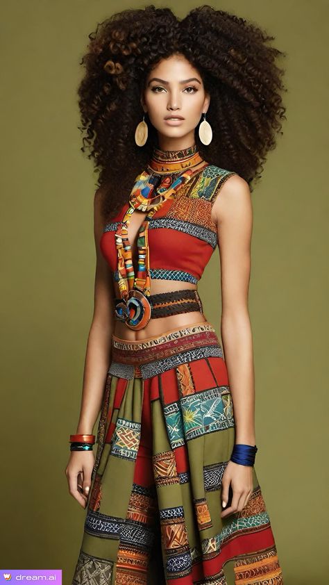 Ivorian Traditional Clothes, Brazilian Outfits Traditional, Puerto Rican Culture Outfits, Afro Boho Fashion, Medieval Clothing Women, Kenyan Fashion, Afrocentric Clothing, Cultural Clothing, Caribbean Fashion