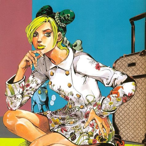 Araki's art on Instagram: “Jolyne drawn by Araki for his one shot Jolyne, Fly High with GUCCI published in 2012. #jojo #jjba #jojosbizarreadventure…” Jolyne Kujo, Jojo Icons, Jolyne Cujoh, Jojo's Bizarre Adventure Anime, Fly High, Urban Fantasy, Skateboard Decks, Jojo Bizzare Adventure, Bleach Anime