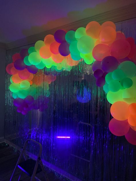 Neon Party Photo Backdrop, Neon Hoco Theme, Neon Party Photo Booth, Neon Party Backdrop, Glow Party Photo Booth, Neon Photo Wall, Neon Photo Booth, Neon Backdrop, 12th Birthday Party Ideas