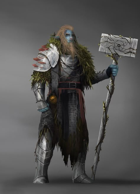 Dnd Paladin Oathbreaker, Firbolg Paladin, Firbolg Character Design, Firbolg Male, Dnd Character Art, Npc Ideas, Dnd Character Ideas, D D Character Ideas, Dnd Ideas