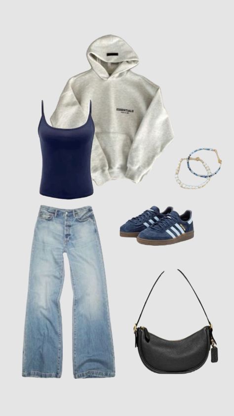 Outfit Ideas Uk Street Styles, Clean Street Style, Outfit Ideas Not Basic, Y2k Clothes Ideas, Outfits To Wear In New York, Winter Outfit Inspo Street Style, Ootd Jean Bleu, Blue Jean Outfits For Women, Stolckom Style