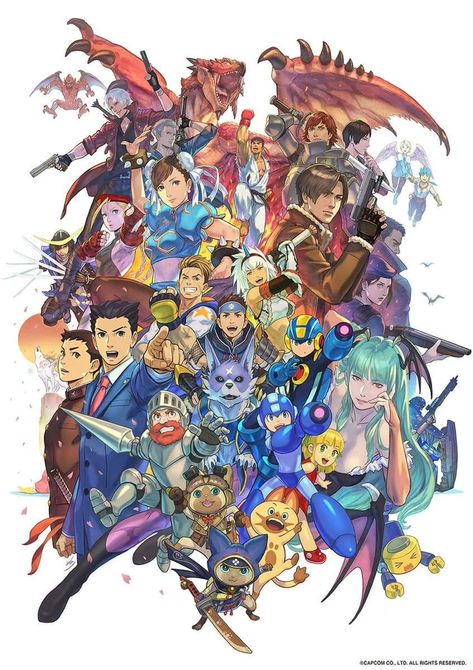 Capcom Characters, Capcom Games, Capcom Vs, Software House, Capcom Art, Megaman X, Anniversary Art, Milla Jovovich, Comic Games