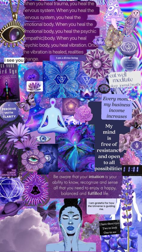 Chakra Wallpaper Iphone, Crown Chakra Art, Chakra Wallpaper, Third Eye Chakra Healing, Crown Chakra Healing, Hippy Vibes, Vision Board Travel, Spiritual Vibes, Chakra Healing Meditation