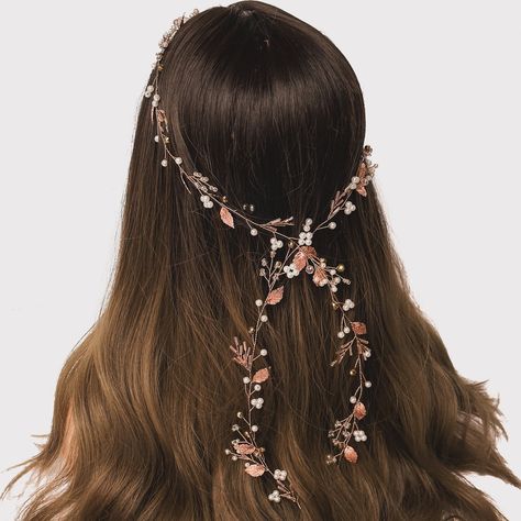 Rose gold wedding hair vine. Crafted with delicate leaves, beads, rhinestones and simulated pearls. An ideal headpiece for brides or bridesmaids.✨ • • • #weddinghairvine #weddinghairaccessories #weddinghairaccessory #bridehairpiece #bridalhairpiece #bridehairvine #rosegold #weddinginspiration #weddinginspo #brideinspiration #brideinspo #weddinghairinspo #weddinghairinspiration #bridehairinspo #bridalhairinspo #bridalhairinspiration #violette_uk #violettestoreuk #bridalaccessories #shopsmallu... Bride Hair Vine, Bride Hair Piece, Wedding Hair Vine, Bridal Hair Inspiration, Bride Headpiece, Bride Inspiration, Wedding Hair Inspiration, Hair Vine, Bridal Hair Pieces