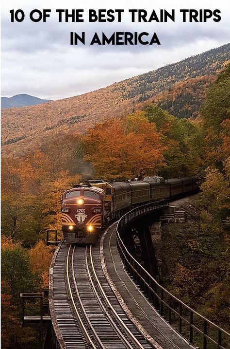 Best Amtrak Trips, Amtrak Train Travel Destinations, Best Train Trips In Us, Us Train Trips, Beautiful Places To Visit In The Usa, Train Trips Across America, Best Train Rides In The Us, Train Vacations America, Train Trips In The Us