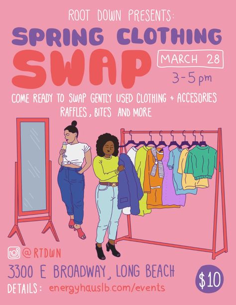 Thrift Market Poster, Clothes Swap Poster, Flyer Design Ideas Layout, Vintage Sale Poster, Thrifting Poster, Clothing Sale Poster Design, Fast Fashion Poster, Cute Flyers, Market Flyer Design