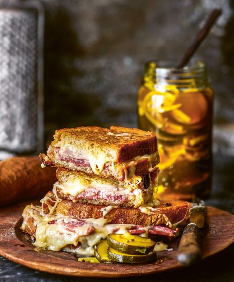 The Ultimate Cheese Toastie with Bread & Butter Pickles | Great British Food Awards Bulking Foods, Toasted Sandwich Recipes, Cheese Toasties, Cheese Toastie, Great British Food, Best Sandwich Recipes, Butter Pickles, Pink Monkey, Pickle Butter