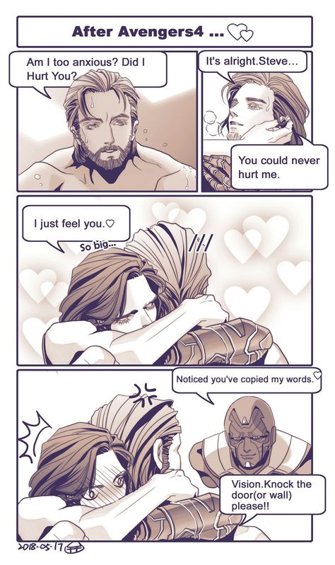 Stucky .... and Vision xD by Ceriky Preserum Stucky Fan Art, Marvel Ships Fanart, Steve And Bucky Fanart, Stucky Fanart Bottom Steve, Stucky Fanart Cute, Stucky Fanart Bottom Bucky, Stucky Fanart Comics, Avengers Ships, Stucky Fanart