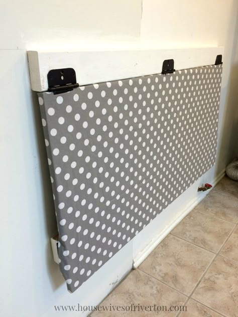 DIY Fold Down Laundry Table | www.housewivesofriverton.com Fold Down Laundry Table, Laundry Folding Tables, Laundry Room Tables, Laundry Room Folding Table, Laundry Table, Laundry Room Hacks, Fold Down Table, Folding Laundry, Laundry Room Remodel