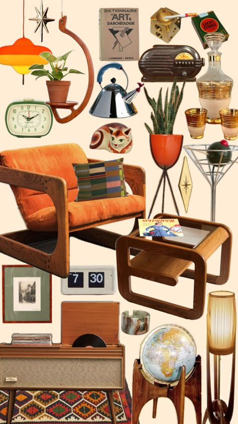 My favorite style #vintageaesthetic #70s #retro #granola #vintage #nature #50s #midcenturymodern #midcentury #orange #brown #yellow #orangeaesthetic #green #40s #wood #decor #livingroom #livingroominspo room 50s Room Aesthetic, 70s Interior Design Retro, Mid Modern Living Room, 50s Living Room, 50s Interior Design, 70s Interior Design, Thrifted Decor, 70s Interior, Green Interior Design