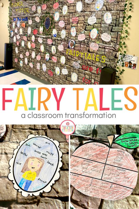 Fairytale Day At School, Fairytale Unit Kindergarten, Fairy Tale Dress Up Day At School, Classroom Fairytale Theme, Fairytale Literacy Activities, Fairy Tale Ball School, Fairy Tale Bulletin Board Ideas, Fairytale Classroom Transformation, Fairytale Writing Activities