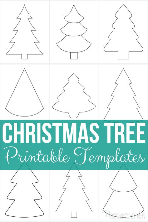 Christmas Tree Stencils Free Printable, Xmas Templates, Christmas Tree Templates, Xmas Tree Pattern, Montessori Christmas, Christmas Tree Applique, Christmas Tree Outline, Vynil Ideas, Printable Christmas Ornaments