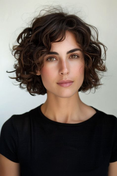 Curly Chin Length Hair, Layered Curly Bob, Short Wavy Bob Hairstyles, Curly French Bob, Naturally Wavy Bob, Short Bob Wavy Hair, Natural Curly Bob, Wavy Hair Bob, Kręcony Bob