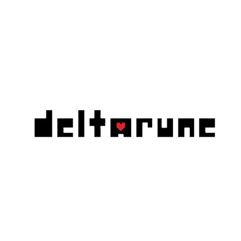 Words spelling out deltarune in a blocky text with a heart replacing the circle in the middle of the Ay. The text is black, the heart is red, and the background is white. Deltarune Widgets, Undertale Logo, Undertale Deltarune, I Can Do Anything, The Text, Reality Show, Texts, White Background, Tech Company Logos