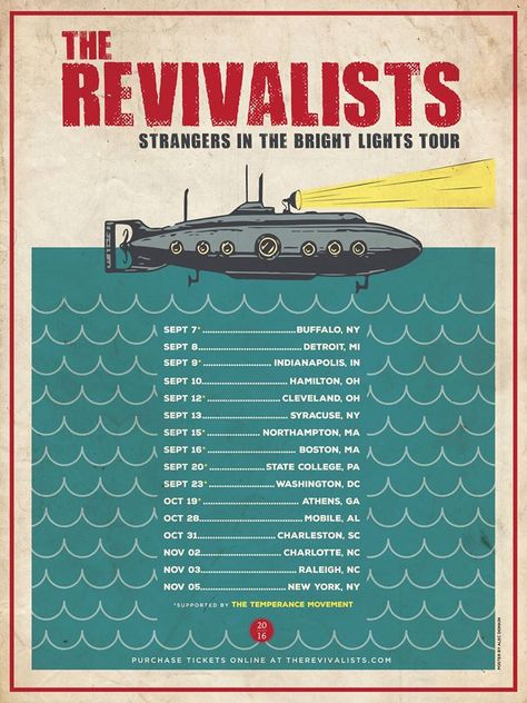 The Revivalists & The Temperance Movement 2016 The Revivalists, Temperance Movement, Tour Posters, State College, In My Opinion, Athens, Dates, Wall Art, Wall