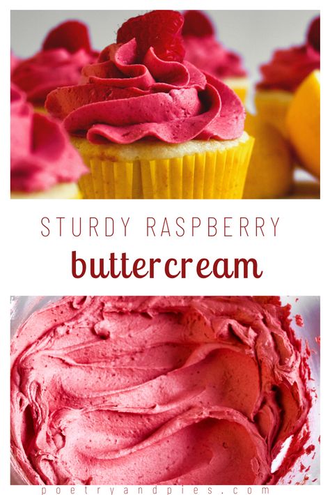 Raspberry Buttercream Frosting Freeze Dried, Raspberry Icing Using Jam, Raspberry And Cream Cake, Raspberry Icing Recipe, Raspberry Buttercream Frosting With Jam, Raspberry Recipes Dinner, Raspberry Frosting Recipe, Buttercream Flavors, Raspberry Icing