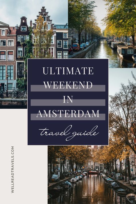 Dreaming of a weekend getaway to Amsterdam? Discover the ultimate guide to exploring the city’s best attractions, delicious food spots, cozy cafés, and hidden gems. From canal cruises to must-see museums, this guide has everything you need for a perfect weekend in Amsterdam! 🌷 Amsterdam Weekend, Amsterdam Itinerary, Amsterdam Canals, Visit Amsterdam, Netherlands Travel, Amsterdam Travel, Voyage Europe, Text Overlay, Europe Travel Guide