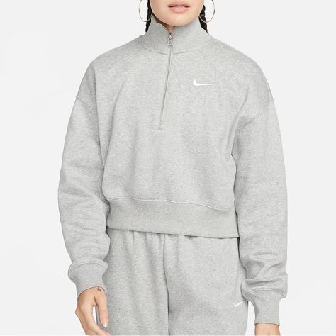 New With Tags. Smoke And Pet Free Home. Nike Grey Hoodie, Nike Sportswear Phoenix Fleece, Nike Half Zip, Nike Sportswear Women, Sport Nike, Wide Leg Sweatpants, Women's Sportswear, Nike Fleece, Half Zip Sweatshirt