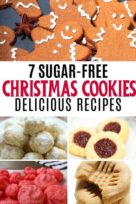 Christmas Recipes For Diabetics, Diabete Cookie Recipes, Sugar Free Desserts Christmas, Sugar Free Sugar Cookies Splenda, Cookie Recipes For Diabetics, Sugar Free Holiday Cookies, Bariatric Christmas Cookies, Sugar Free Holiday Treats, Refined Sugar Free Christmas Desserts