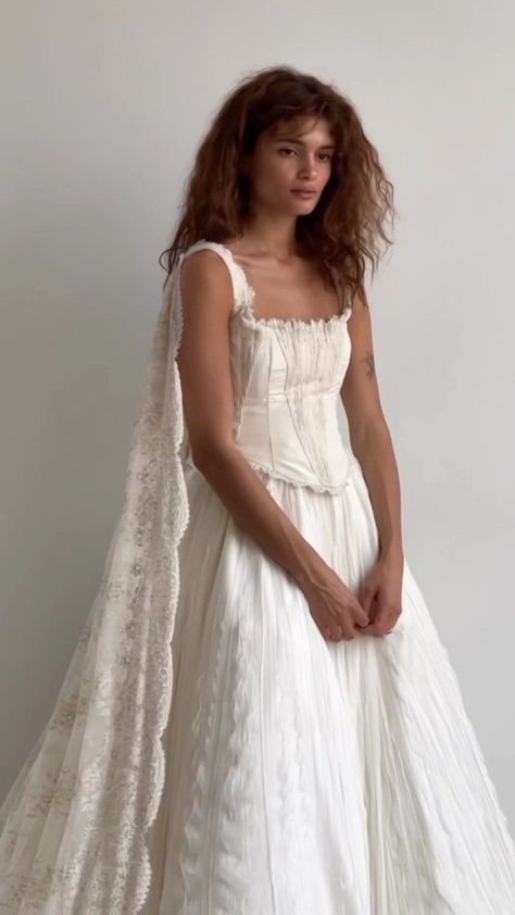 70s Wedding Dress, Cotton Wedding Dresses, Dream Wedding Ideas Dresses, Mia 3, Bridal Inspo, Dreamy Wedding, Wedding Dress Inspiration, Bridal Couture, Dream Wedding Dresses