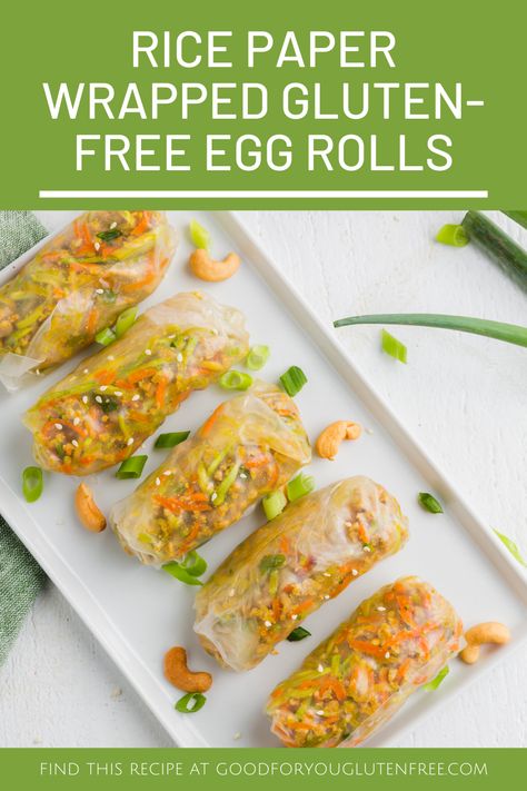 Rice Paper Egg Rolls Air Fryer, Diy Spring Rolls Rice Paper, Gluten Free Spring Rolls Rice Paper, Gluten Free Rice Paper Recipes, Egg Rolls With Rice Paper, Gluten Free Rice Paper Rolls, Rice Paper Egg Rolls, Gluten Free Spring Rolls, Gluten Free Egg Roll Wrappers